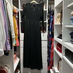 (New)Long lace black dress